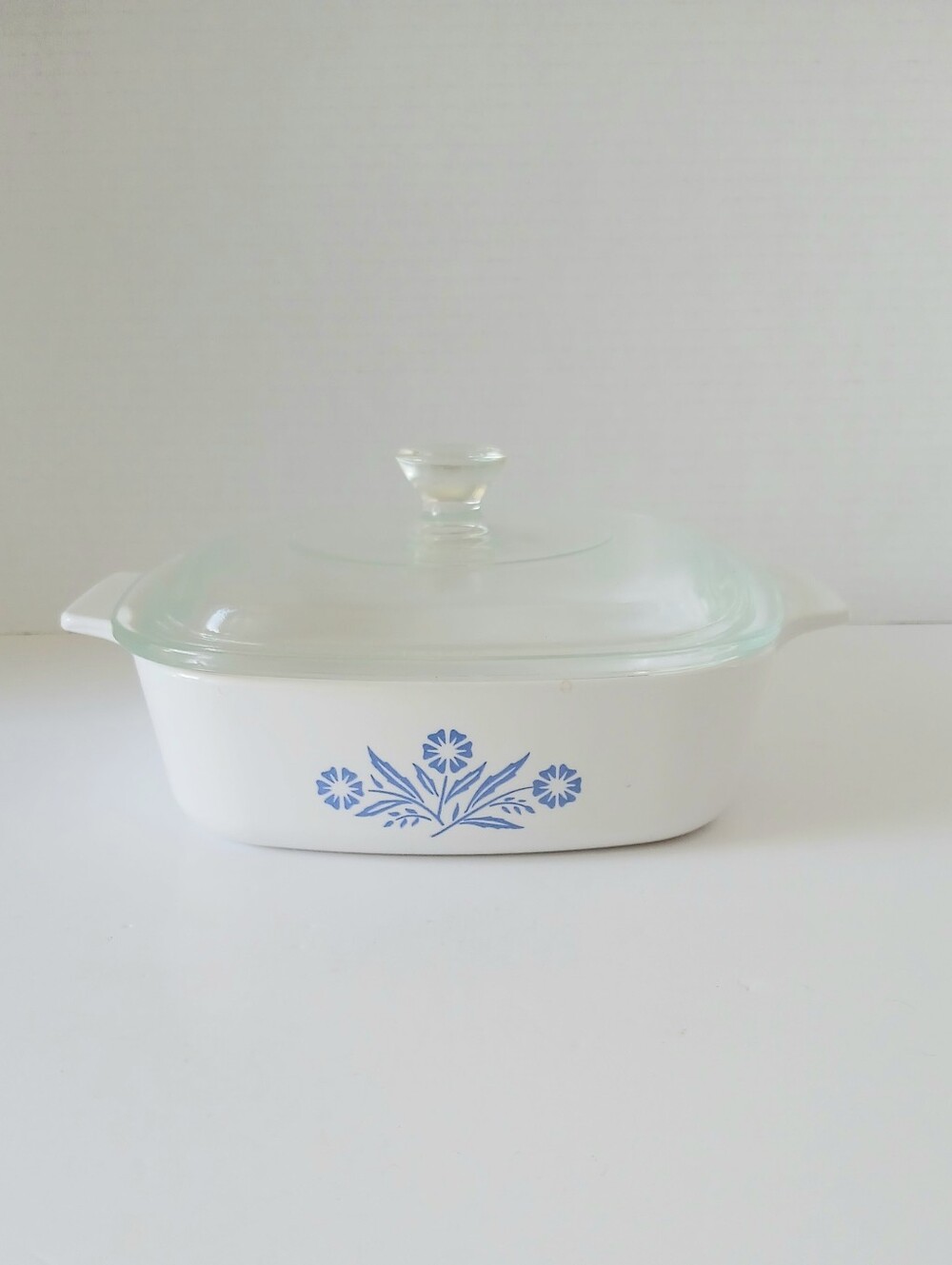 Vtg Corningware Casserole A-1-B Blue Cornflower 1 Liter With Glass Pyrex Lid